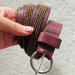 Genuine Leather Beaded Classic Belt